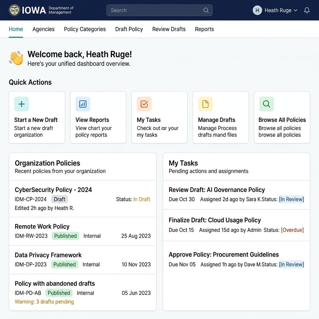 MOSI user dashboard