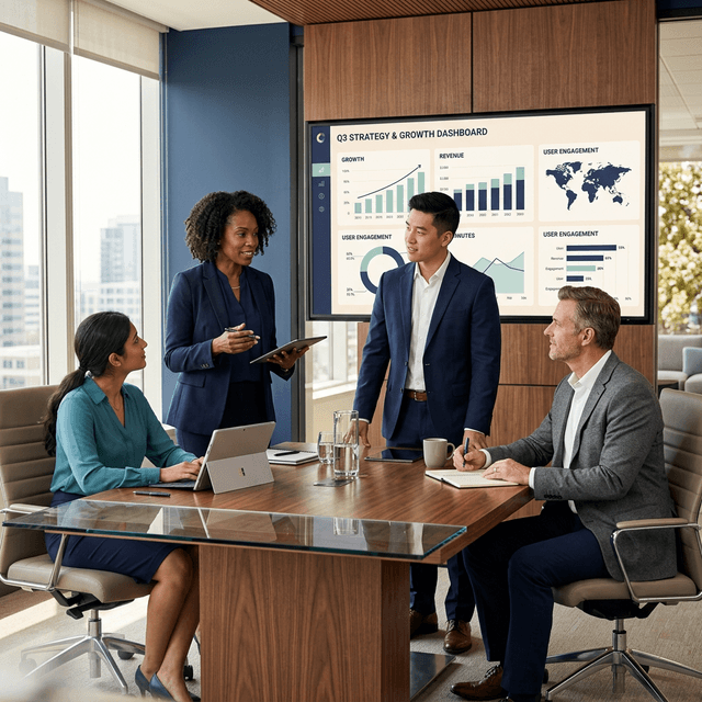 Private sector team strategy meeting